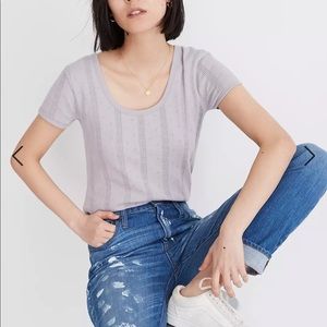 Pointelle Ribbed Tee size xs